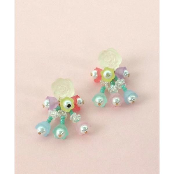 ピアス パステルカラーフラワ−ピアス レディース