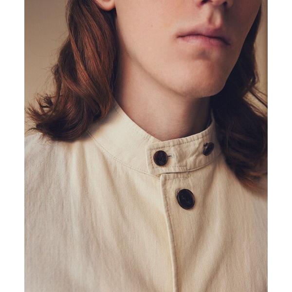 コート ジャケット BATEAUX DE SHIPS: 和紙 リネン ポプリン スタンド 4ボタン ...