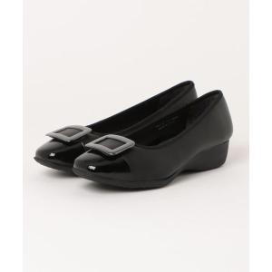 パンプス 「fuwaraku」 スニーカーパンプス (バックルタイプ)幅広 3E 防水「3.5cmヒール」 「22.0cm〜25.0cm」