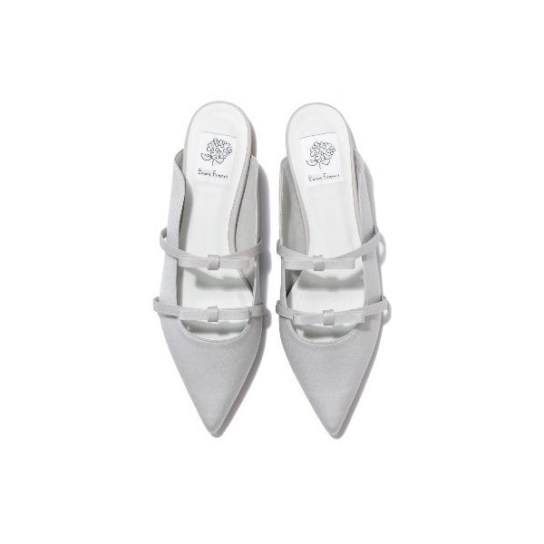 サンダル ポインテッドトゥ ダブルストラップ フラット ミュール レディース