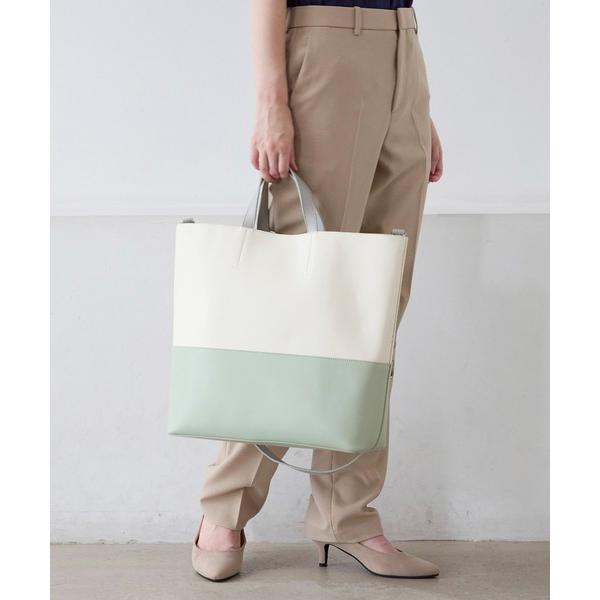 トートバッグ 「TOPKAPI COULEUR」 バイカラー ショルダー付き A4 トートバッグ レ...