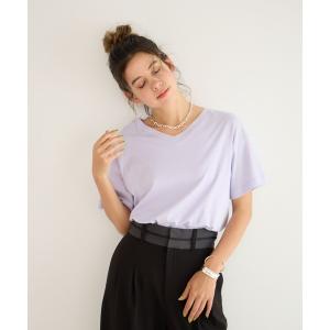 tシャツ VネックシルケットT レディースの商品画像