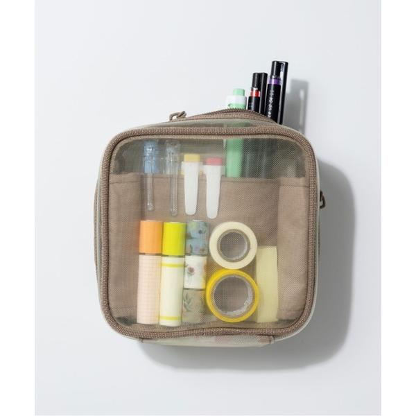 ポーチ 仕切り付き メッシュスクエアポーチ ファンログ マークス レディース メンズ