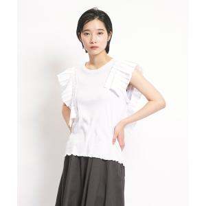 レディース tシャツ Tシャツ 40/-テレコ　フリルタックＴ｜zozo