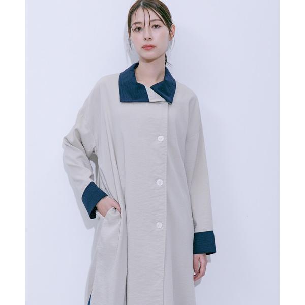 コート アウター 麻調リラックススラップコート レディース