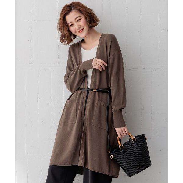 カーディガン 「洗える」リネンシルクブレンド カーディガン レディース