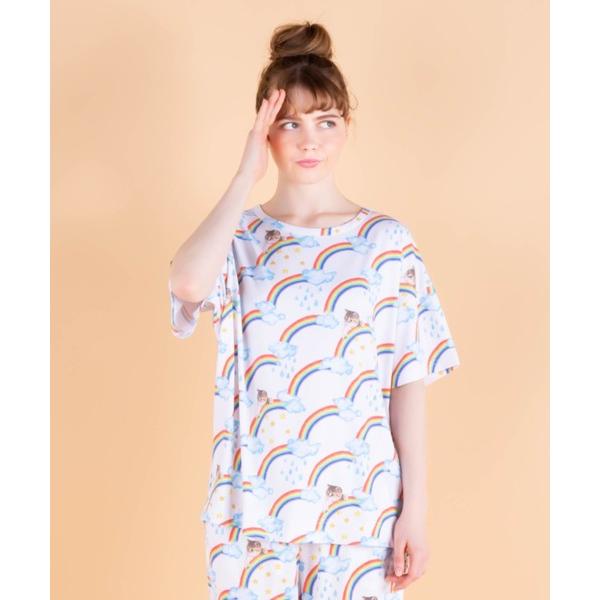 パジャマ ルームウェア 「PAUL＆JOE」　虹ヌネット ショートスリーブプルオーバー レディース