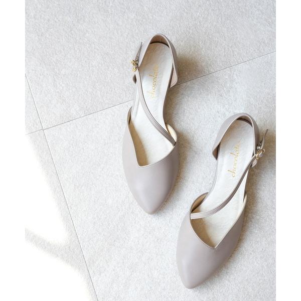 パンプス 斜めストラップ セパレートパンプス「日本製」