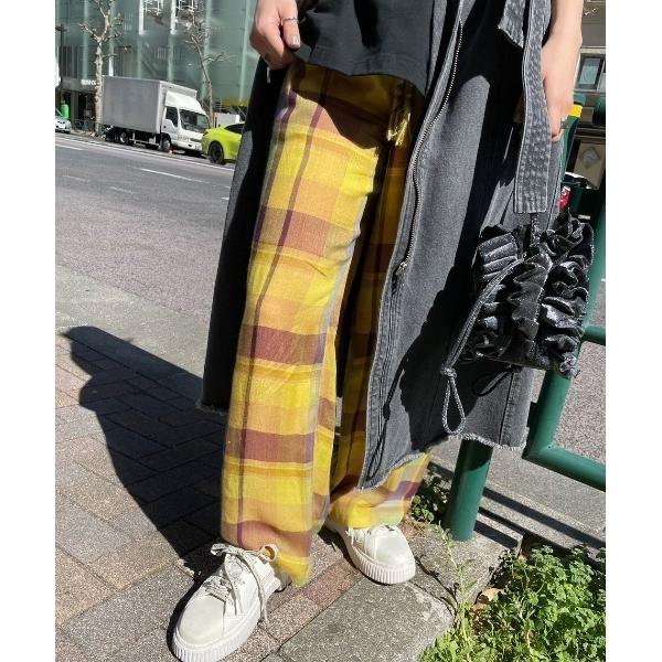 パンツ MADRAS CHECK STRAIGHT PANTS レディース