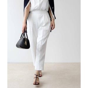 パンツ ポップアップジャカードタックパンツ レディース