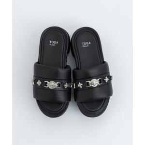 TOGA PULLA 黒バックル　プラットフォーム　サンダル TOGA PULLA トーガ プルラ サンダル Buckle sandals AJ844