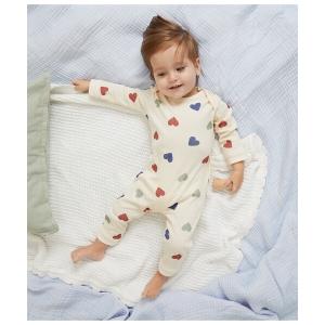 PETIT BATEAU（プチバトー） ベビー服 ロンパース ハートプリント足