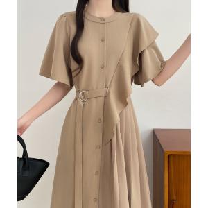 ABITOKYO ワンピース 異素材ボリュウーム袖切替ダンボールニット ABITOKYO ワンピース 異素材ボリュウーム袖切替ダンボールニット