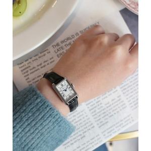 Demi-Luxe BEAMS 腕時計 「ビームスの百名品」スクエア 型押レザー