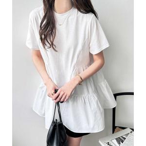 tシャツ Tシャツ レディース 異素材ティアードカットソー｜zozo