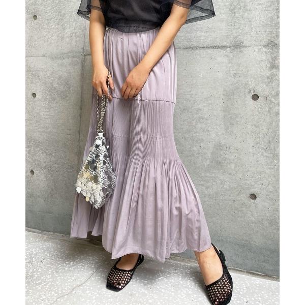 スカート プリーツ切替スカート「手洗い可能」