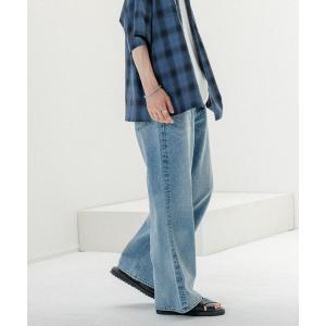 パンツ デニム ジーンズ メンズ OVER DYE VINTAGE DENIM WIDE FLARE PANTS / ヴィンテージ/セミワイドデニムフ｜ZOZOTOWN Yahoo!店