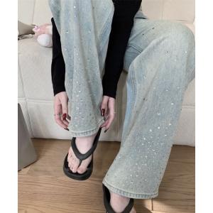 ワイドパンツ ジーンズ デニム デニムパンツ ラ...の商品画像