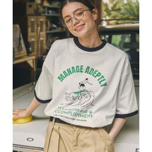 tシャツ 半袖 リンガー サマーバケーショングラ...の商品画像