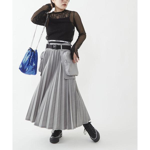 スカート レディース 「SET UP」WRAP BELT PLEATS SKIRT