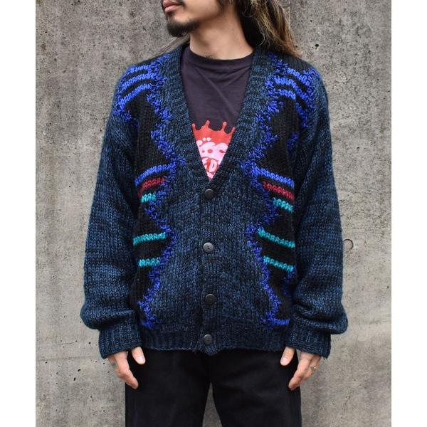 カーディガン 「ヴィンテージ古着」90's STREET SCENES デザインアクリルカーディガン...