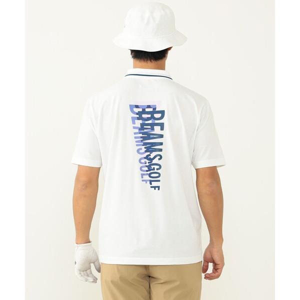 「BEAMS GOLF」 半袖ポロシャツ M ホワイト メンズ