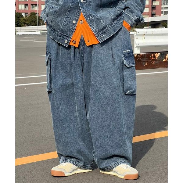 「Perushu」 カーゴパンツ LARGE サックスブルー メンズ