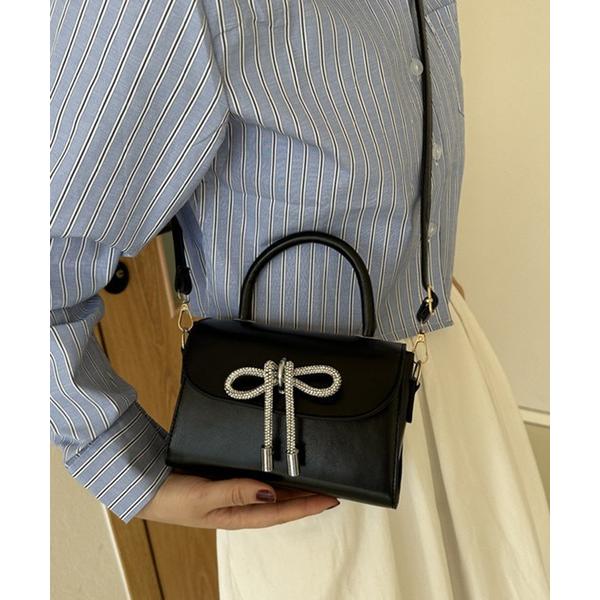 ショルダーバッグ バッグ リボン付き2WAYミニショルダーバッグ レディース