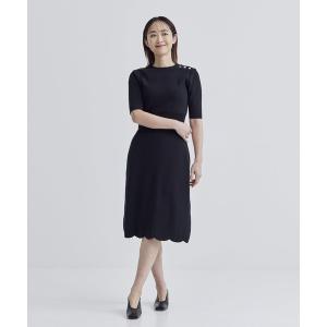 ワンピース レディース 「BORDERS at BALCONY/ボーダーズアットバルコニー」SCALLOP DRESS/スカラップドレス/ワンピース/｜zozo