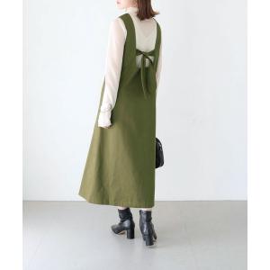 ジャンパースカート  「HER CLOSET」WEB限定バックリボンチノジャンパースカート WEB LIMITED BACK RIBBON CHINO