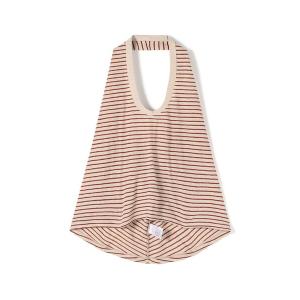 BACCA（バッカ） tシャツ リネンボーダー ネックドレープTシャツ
