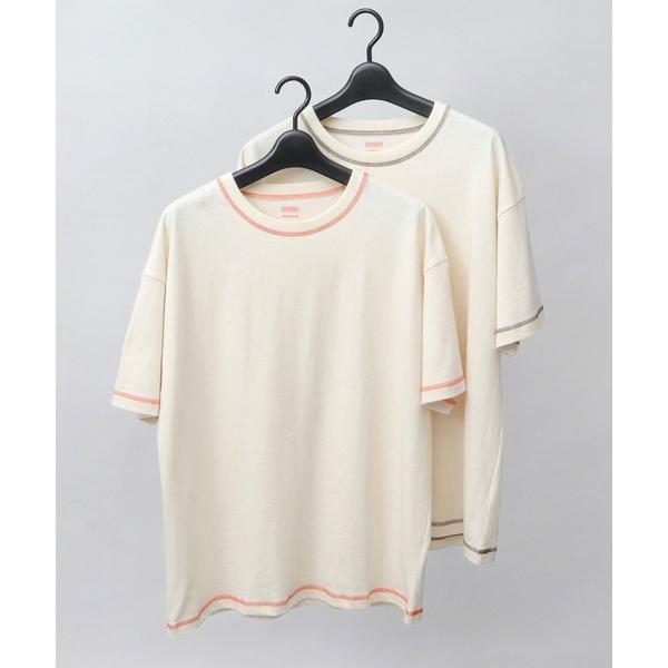 tシャツ 「2Pセット」 ネップ生成り ルーズフィット 2P 半袖 Tシャツ メンズ レディース