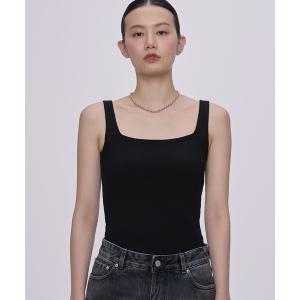 インナーシャツ 肌着 カップ付きコットンリブタンクトップ レディース
