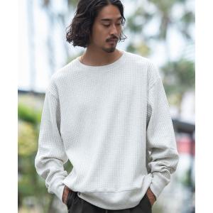 tシャツ 「JEMORGAN LONG JOHNS/ジェーイーモーガンロングジョーンズ」ビッグシルエットビッグワッフルクルー長袖Tシャツ メンズ レデ