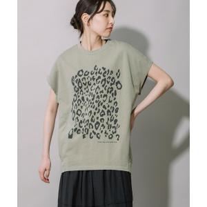 tシャツ Tシャツ レディース 40/2コットンジャージレオパードプリントプルオーバー｜zozo