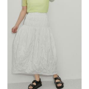 スカート スモッキングジャガードタフタスカート