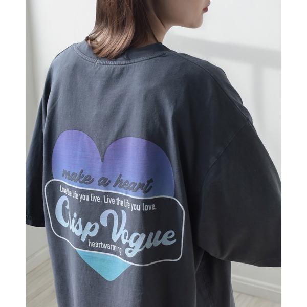 tシャツ 「0」ハート グラデーションプリント ＆ グラフィックプリント ヴィンテージライク 古着風...