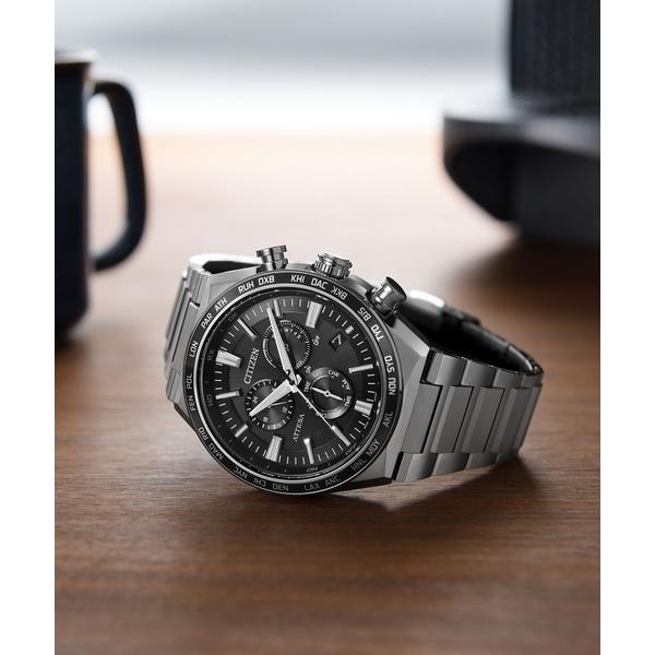 腕時計 ATTESA アテッサ 光発電エコ・ドライブ電波時計 ACT Line クロノグラフ シルバ...