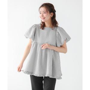 Fit more（フィットモア） ぷっくりチェックティアードトップス