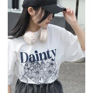 ハート＆フラワーロゴ刺繍Tシャツ