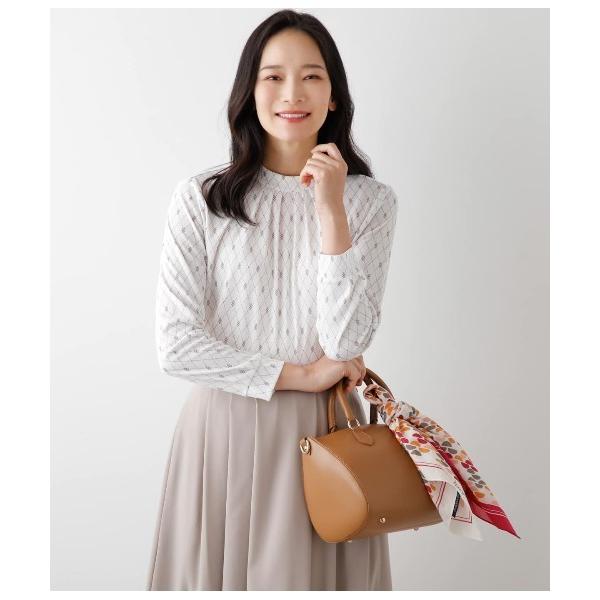 tシャツ ポリエステル強撚スムース クレストバイヤスプリント スタンドカラープルオーバー レディース