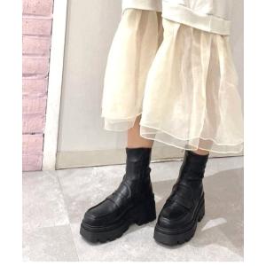 R&E ブーツ 「R&E」厚底ラバーStormソックスショートブーツ R&E ブーツ 「R&E」厚底ラバーStormソックスショートブーツ