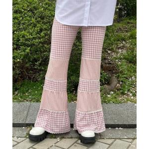 パンツ レディース GINGHAM CHECK FLARE パンツ｜zozo