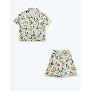 パジャマ ルームウェア トロピカルフラワーパジャマ 半袖ショートパンツ／SLEEPY SLEEPY（スリーピースリーピー） レディース