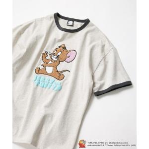 tシャツ Tシャツ メンズ 「TOM AND JERRY/トムとジェリー」オリジナルデザインTシャツ ジェリー　タフィー　ドロップショルダー ビッグシ