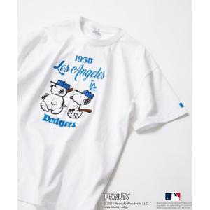 tシャツ Tシャツ メンズ 「MLB ×PEANUTS」オリジナルデザインTシャツ ヤンキース　 ドジャース　パドレス　ドロップショルダー ビッグシル｜zozo