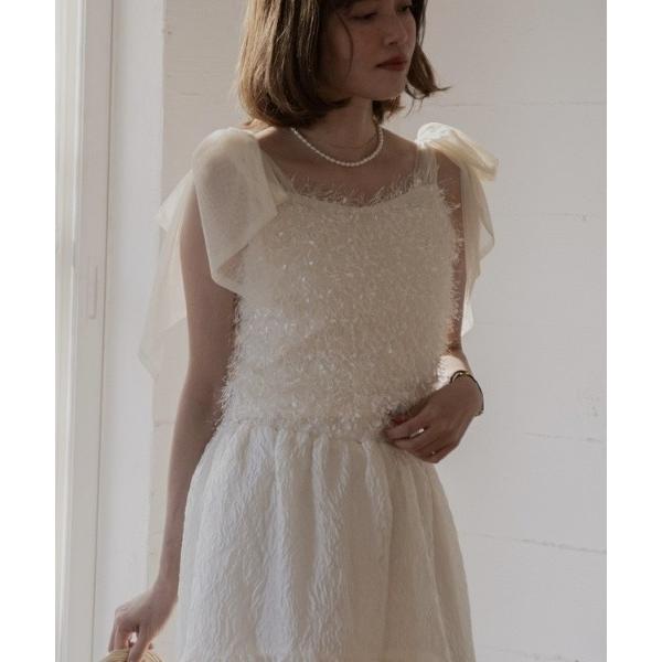 tulle feather bustier レディース
