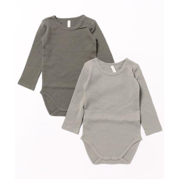 ベビー /Quincy Mae/WAFFLE BODYSUIT， 2 PACK || BASIL， ...