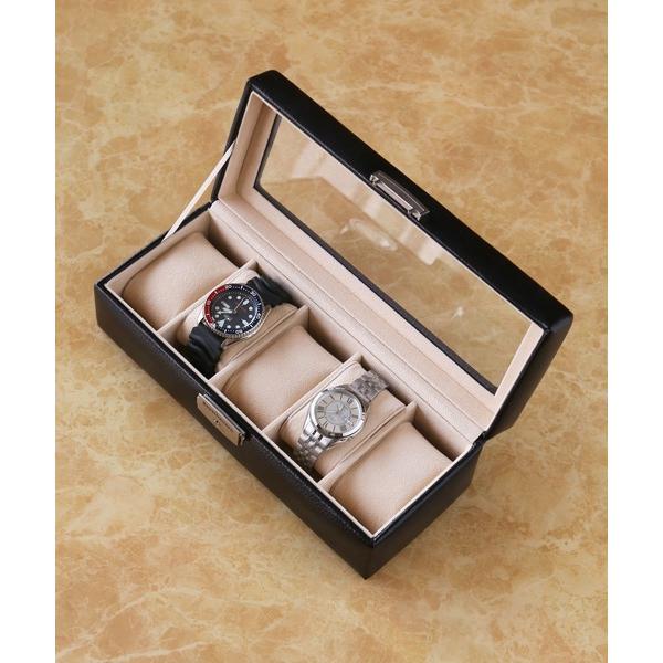 収納 腕時計ケース 5本用 鍵付き レザーディスプレイ収納ボックス