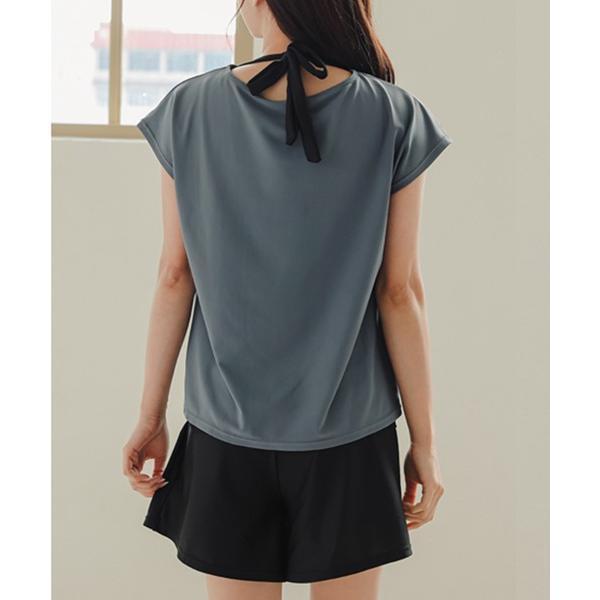 水着 「UVカット率 99％以上」レディース水着 ベーシックレイヤード風バックリボンビキニ 上下2点...